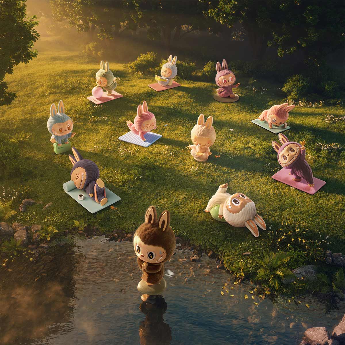 Figuras de la serie Lazy Yoga de LOS MONSTRUOS